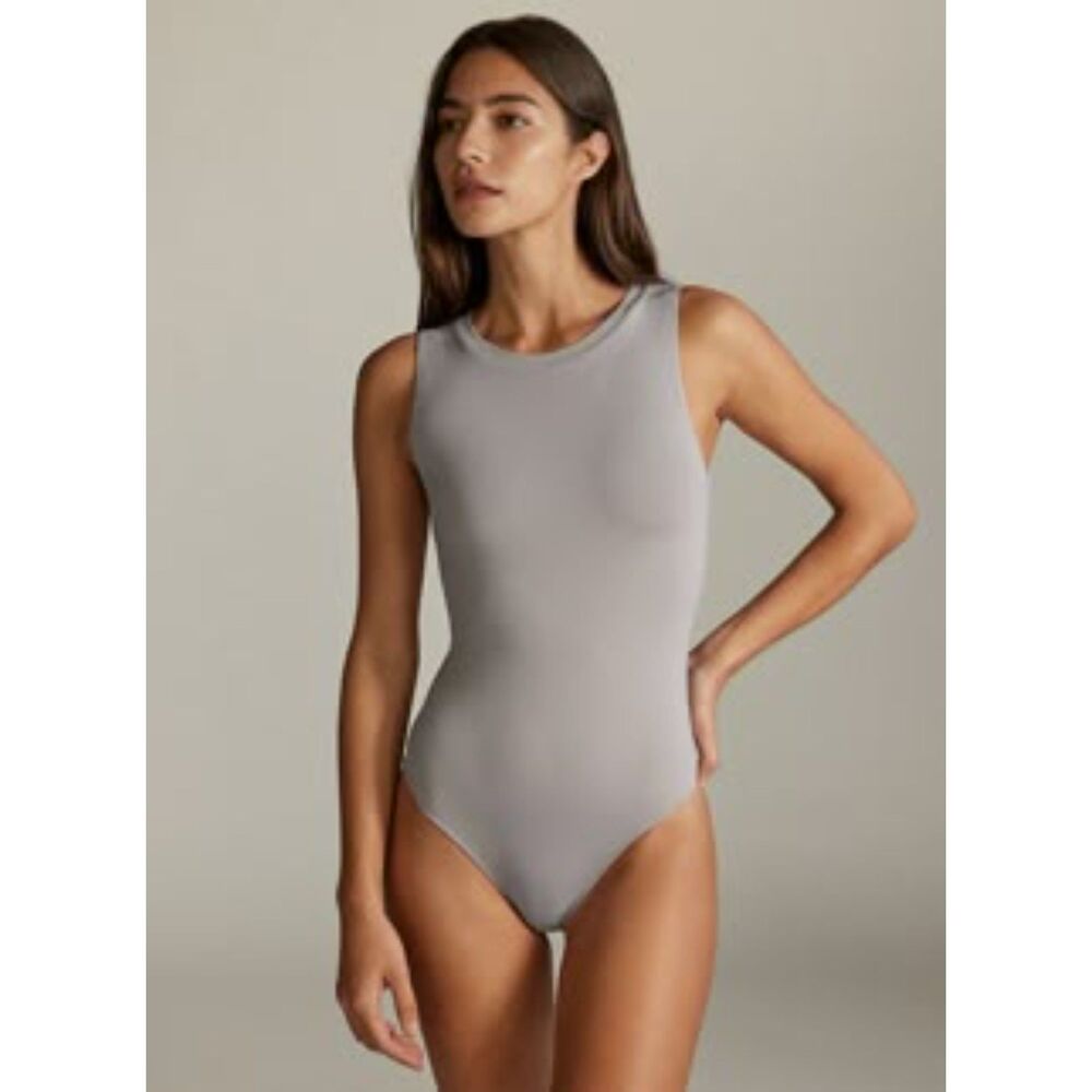 Abercrombie & Fitch Soft A&F Gray Sleeveless Crew Neck Bodysuit XS